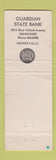 Matchbook Cover - Guardian State Bank Milwaukee WI WEAR