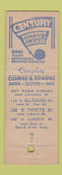 Matchbook Cover - Century's Cleaning Clothing Repair feature WEAR