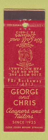 Matchbook Cover - George and Chris Cleaners Tailor Queens NY New York City