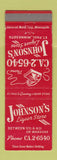 Matchbook Cover - Johnson's Liquor Store St Paul MN
