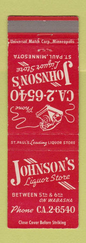 Matchbook Cover - Johnson's Liquor Store St Paul MN