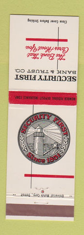 Matchbook Cover - Security First Bank Trust Grand Haven Muskegon MI