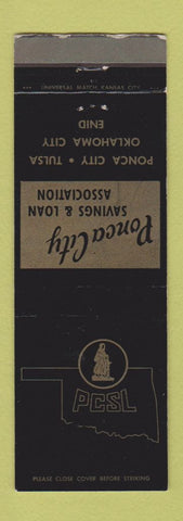 Matchbook Cover - Ponca City Savings and Loan OK Tulsa Enid Oklahoma City WORN