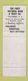 Matchbook Cover - First National Bank Paulsboro NJ orchid WEAR
