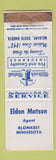 Matchbook Cover - Milbank Mutual Insurance Eldon Matson Blomkest MN WORN
