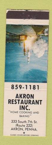 Matchbook Cover - Akron Restaurant Akron PA WEAR