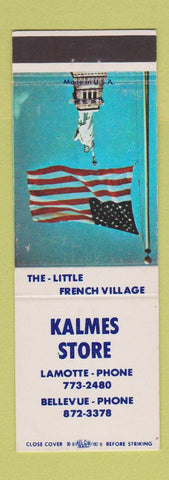 Matchbook Cover - Kalmes Store La Motte Bellevue IA