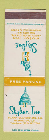 Matchbook Cover - Skyline Inn Washington DC WORN