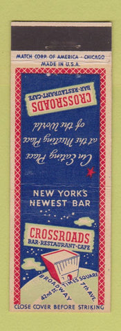 Matchbook Cover - Crossroads Restaurant Bar Cafe New York City