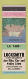 Matchbook Cover - Locksmith Hobby Store Bikes Coins Bell Gardens CA