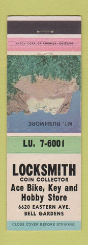 Matchbook Cover - Locksmith Hobby Store Bikes Coins Bell Gardens CA