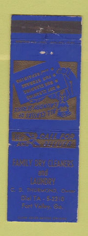 Matchbook Cover - Family Dry Cleaners Laundry Fort Valley GA