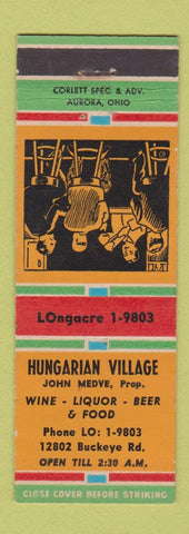 Matchbook Cover - Hungarian Village Restaurant John Medve Cleveland?