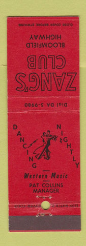 Matchbook Cover - Zang's Club Farmington NM