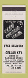 Matchbook Cover - Cellar Key Liquor  Fort Lauderdale FL