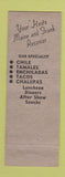 Matchbook Cover - Chile Bowl Restaurant Mexican Louisville KY WEAR