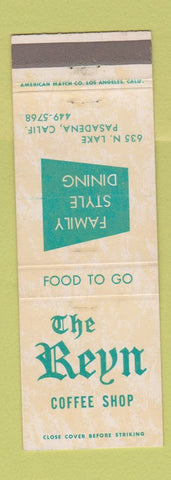 Matchbook Cover - The Reyn Coffee Shop Pasadena CA WORN
