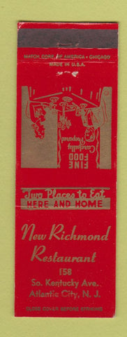 Matchbook Cover - New Richmond Restaurant Atlantic City NJ WORN