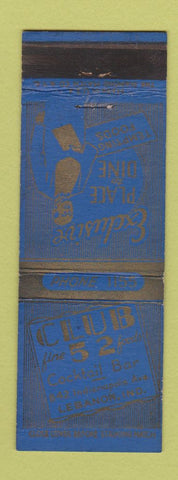 Matchbook Cover - Club 52 Lebanon IN WORN