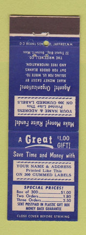 Matchbook Cover - Writewell Company Address Labels Boston MA