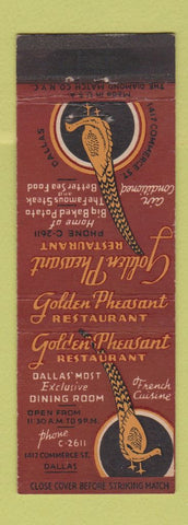 Matchbook Cover - Golden Pheasant Restaurant Dallas TX