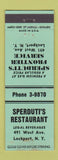 Matchbook Cover - Sperduti's Frontier oil gas Restaurant Lockport NY WEAR