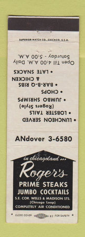 Matchbook Cover - Roger's Restaurant Chicago IL Loop