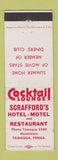 Matchbook Cover - Scrafford's Hotel Motel Tamaqua PA