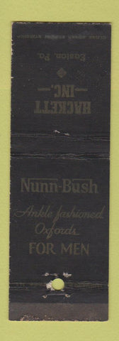 Matchbook Cover - Nunn Bush Men's Shoes Easton PA