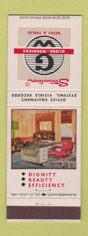 Matchbook Cover - Globe Wernicke Desks Tables Joliet IL