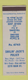 Matchbook Cover - Smilin' Jack's Cars Buffalo NY