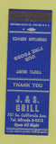 Matchbook Cover - J&S Grill