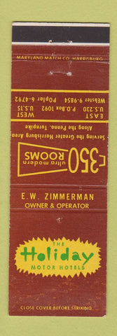 Matchbook Cover - Holiday Motor Hotels Harrisburg PA