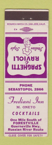 Matchbook Cover - Frediani Inn Forestville CA