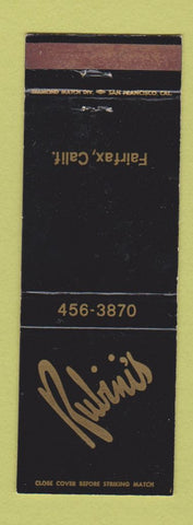 Matchbook Cover - Rubini's Fairfax CA WEAR