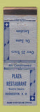 Matchbook Cover - Plaza Restaurant Rochester NY WEAR
