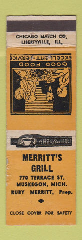 Matchbook Cover - Merritt's Grill Muskegon MI WORN