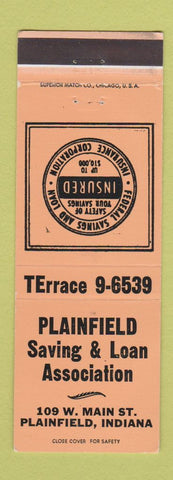 Matchbook Cover - Plainfield Savings and Loan Plainfield IN
