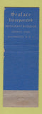 Matchbook Cover - Marine Room Lounge Debonair Seafare Washington DC WEAR