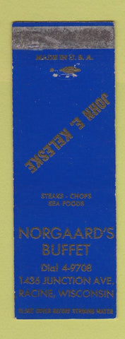 Matchbook Cover - Norgaard's Buffet Racine WI WEAR