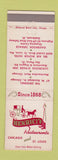 Matchbook Cover Henrici's Restaurants Chicago IL St Louis MO Oakbrook Des Plains