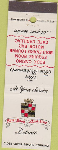 Matchbook Cover - Hotel Book Cadillac Detroit MI