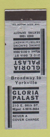 Matchbook Cover - Gloria Palast New York City restaurant WEAR