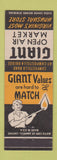 Matchbook Cover - Giant Grocery VA