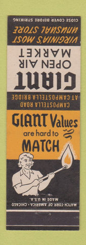 Matchbook Cover - Giant Grocery VA