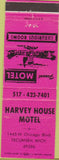 Matchbook Cover - Harvey House Motel Tecumseh MI WEAR pink