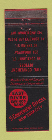 Matchbook Cover - East River Savings Bank New York City WEAR