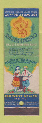 Matchbook Cover - Casion Russe Restaurant New York City feature Russian Tea Room