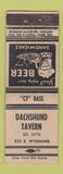 Matchbook Cover - Dachshund Tavern WORN hillbilly back