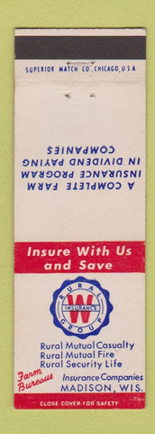 Matchbook Cover - Rural Group Insurance Madison WI